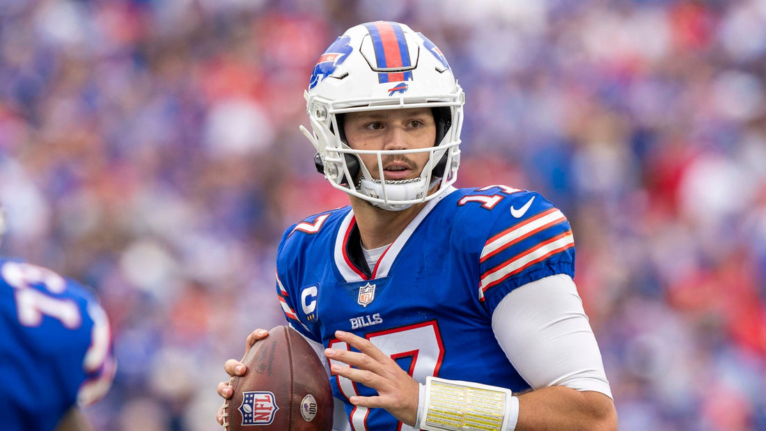 Josh Allen playing quarterback for the Buffalo Bills