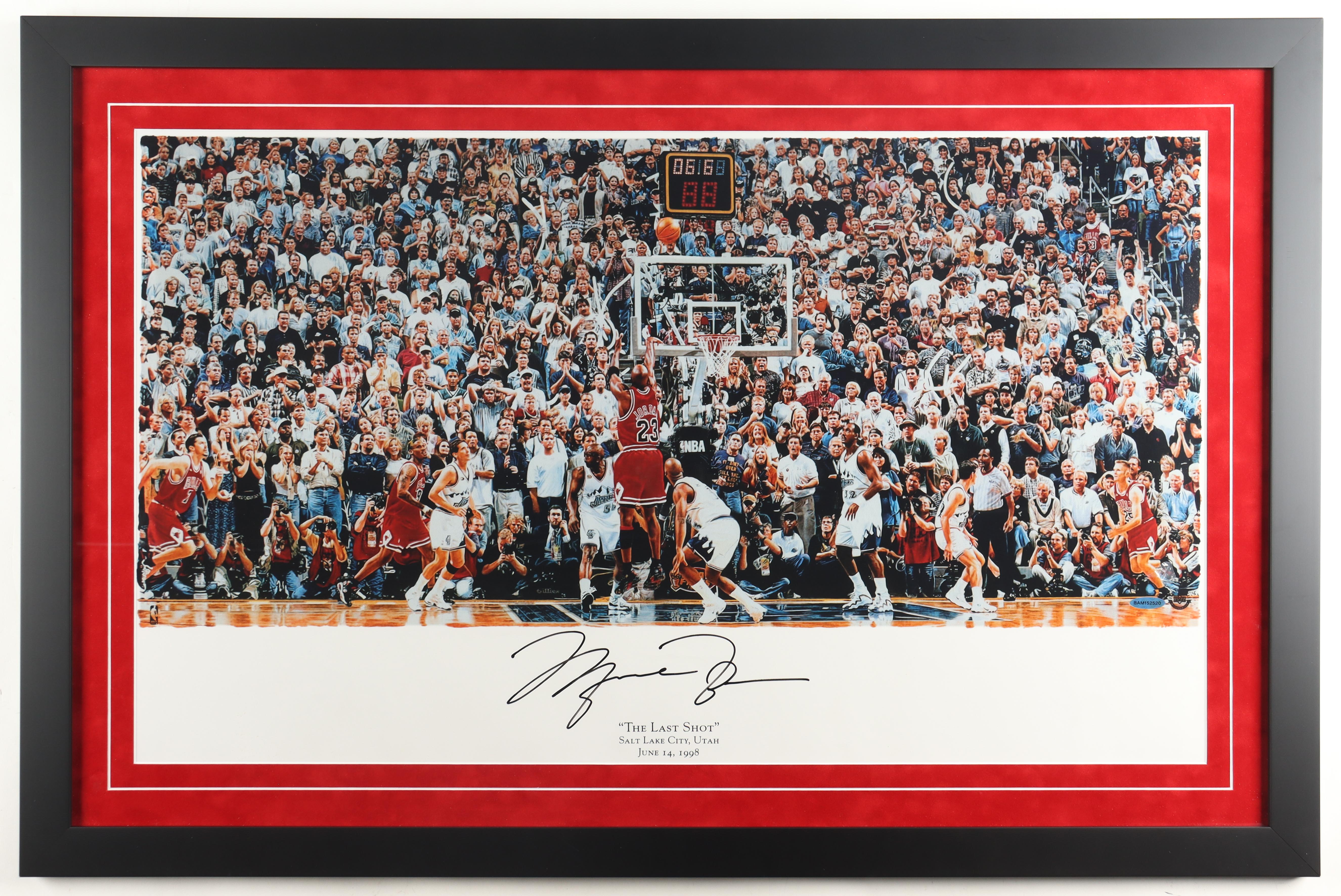 Michael Jordan Signed The Last Shot Framed Photo UDA & GOAT