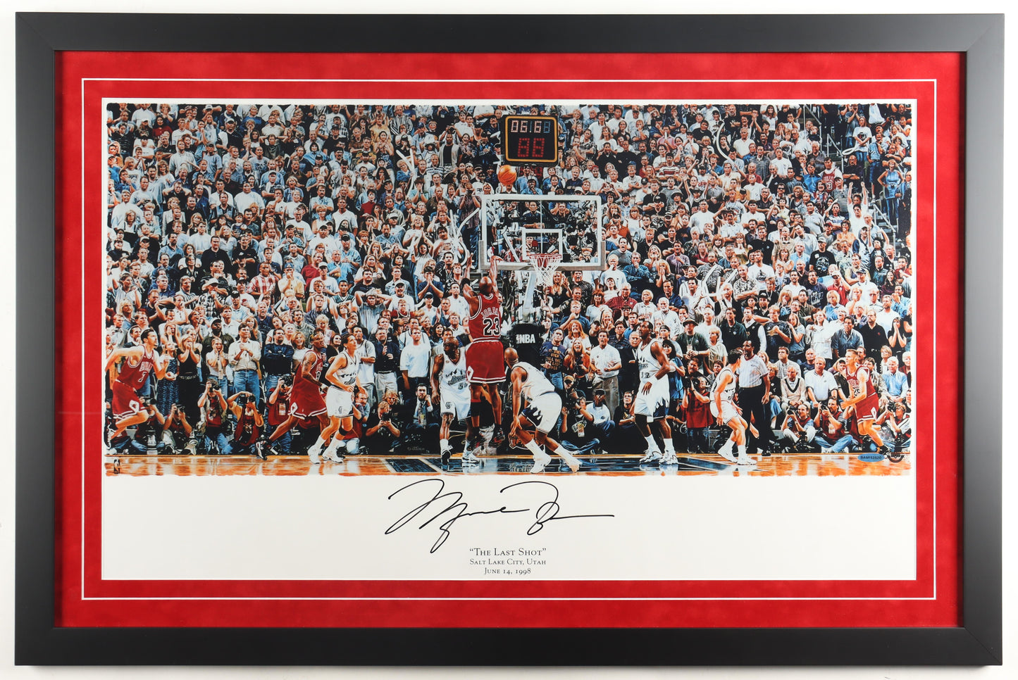 Michael Jordan “The Last Shot” Autographed Custom Framed Photo – UDA & GOAT Authenticated