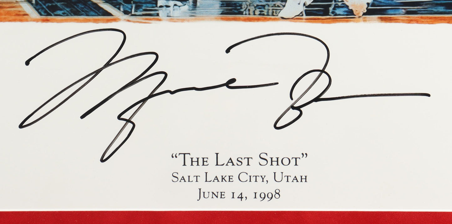 Michael Jordan “The Last Shot” Autographed Custom Framed Photo – UDA & GOAT Authenticated