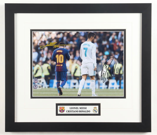 Lionel Messi & Cristiano Ronaldo Dual Signed Framed Photo – Beckett Authenticated