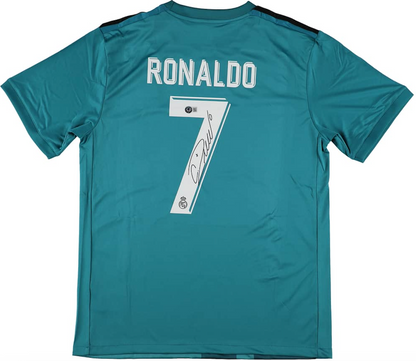Cristiano Ronaldo Signed Real Madrid 2017/18 Third Jersey – Beckett Witnessed