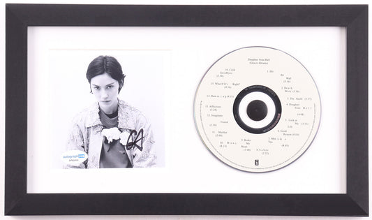 Gracie Abrams signed Daughter from Hell framed CD display: black and white portrait photo signed in black marker with her GA initials, ACOA label on the lower left, beside the white album disc in a white mat and black frame