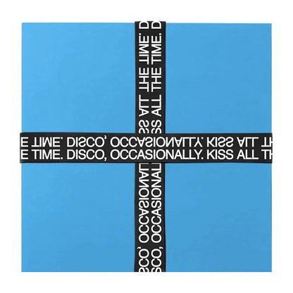 Blue Harry Styles Kiss All The Time. Disco, Occasionally. custom box wrapped in a black band printed with the album title