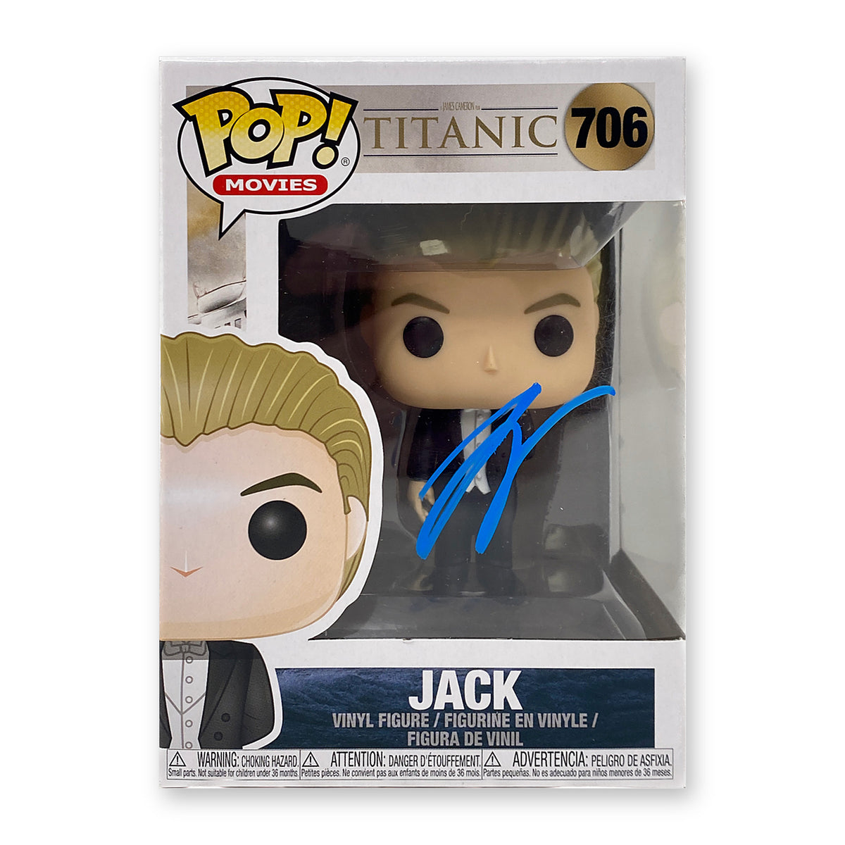 Leonardo DiCaprio signed Titanic Jack Funko Pop 706, stock image
